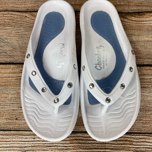 Tony Little Cheeks Health Sandals Women Size 8 Thong Sandal Foot Technology NEW